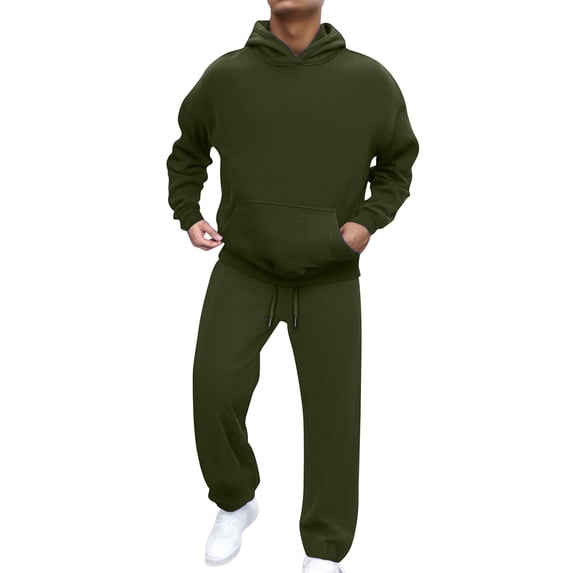 CONROSES Mens Tracksuits 2 Peice Set Casual Sweat Suit for Men Solid Long Sleeve Hoodies Sweatpants Fall Winter Athletic Jogging Track Suits
