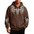thumbnail image 1 of CONROSES Mens Zip Up Hoodies Graphic Y2K Long Sleeve Pullover Hoodie for Men Fall Streetwear Hooded Sweatshirts with Pocket, 1 of 4