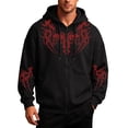 thumbnail image 1 of CONROSES Mens Zip Up Hoodies Graphic Y2K Long Sleeve Pullover Hoodie for Men Fall Streetwear Hooded Sweatshirts with Pocket, 1 of 4