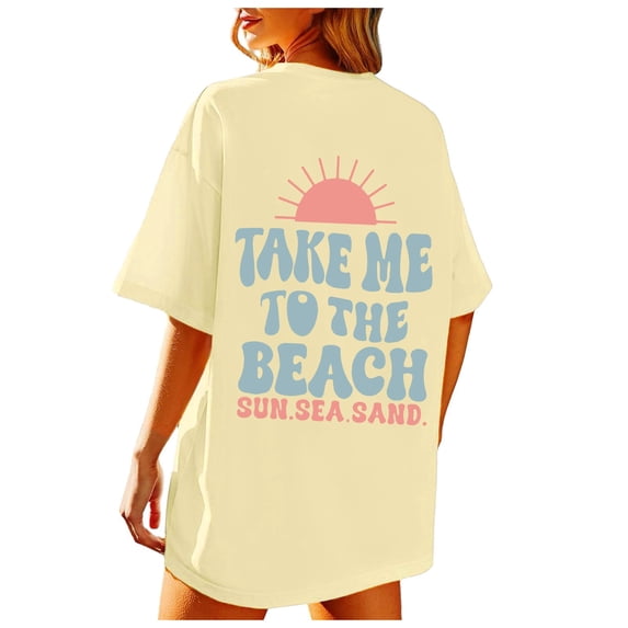 CONROSES Mothers Day Gift Women's Short Sleeve T-Shirts Crewneck Hawaii Graphic Loose Fit Summer Tee Blouses for Lady