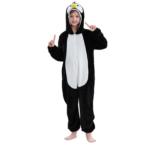 CONROSES Toddler Baby Boys Hooded Jumpsuits Cute Animal Onesies Long Sleeve Warm Winter One Piece Footless Romper, Size 7-8 Years