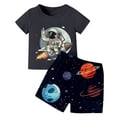 thumbnail image 1 of CONROSES Toddler Boys Clothes Sets Cartoon Astronaut Graphic Short Sleeve T-Shirt Shorts Outfits for Kids, Sizes 3-4 Years, 1 of 2