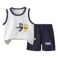 thumbnail image 1 of CONROSES Toddler Boys Clothes Sets Cartoon Graphic Sleeveless Vest Shorts Outfits for Kids, Sizes 2-3 Years, 1 of 3