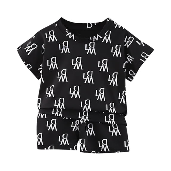 CONROSES Toddler Boys Clothes Sets Graphic Y2K Short Sleeve T-Shirt Shorts Outfits for Kids, Sizes 18-24 Months