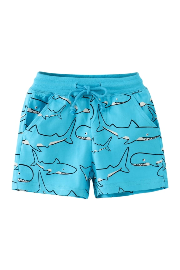 Toddler Boys Shorts Cartoon Graphic Shorts for Boy Casual Elastic Waist Drawstring Cozy Dailywear 1-2 Years