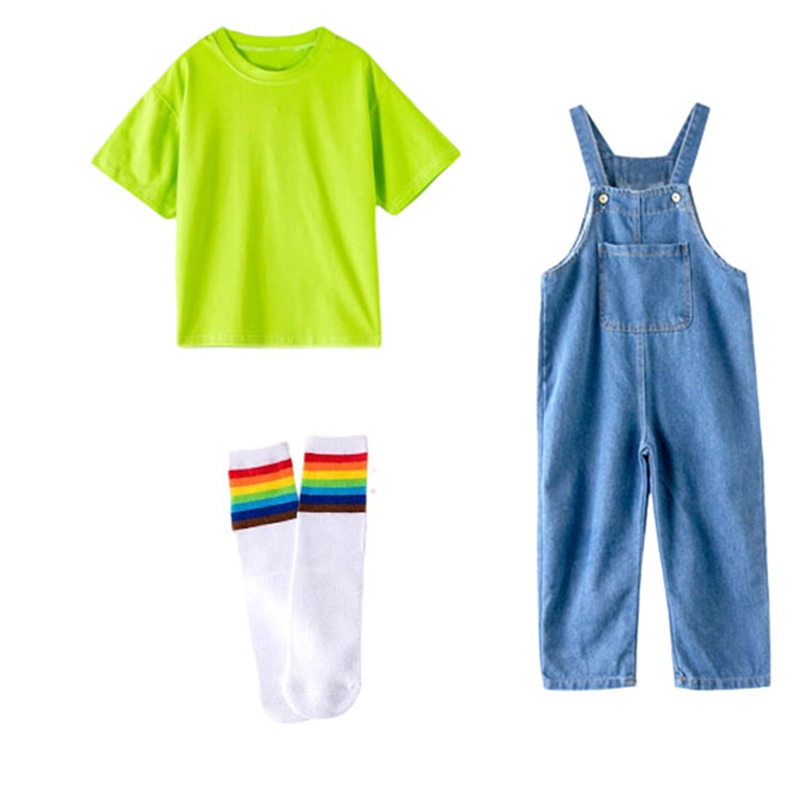 CONROSES Toddler Girls Casual Clothes Set Solid Color Short Sleeve T ...