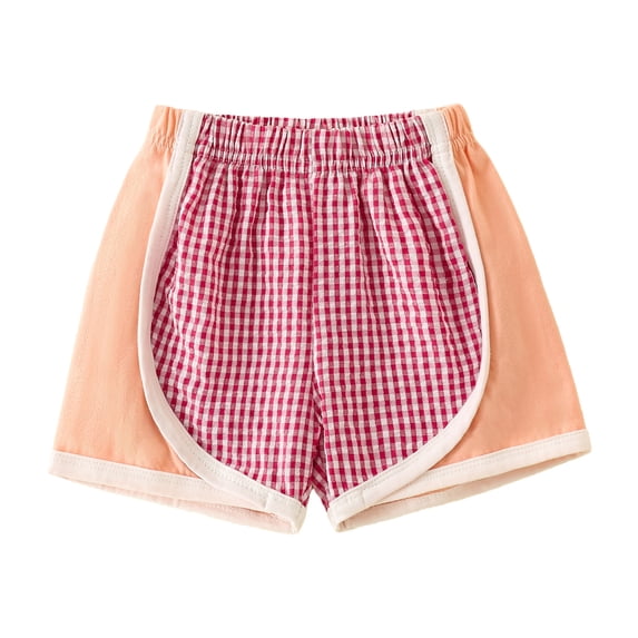CONROSES Toddler Girls Loungewear Shorts Plaid Sleepwear Shorts for Girls Trendy Elastic Waist Soft Homewear, Sizes 2-3 Years