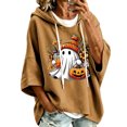 thumbnail image 1 of CONROSES Womens Halloween Hoodies 3/4 Sleeve Hoodie for Women Trendy Hallowmas Ghost Graphic Baggy Fall Winter Hooded Sweatshirts, 1 of 5