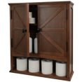 thumbnail image 1 of CONSDAN Bathroom Wall Cabinet, Wood Cabinet Wall Mounted, USA Grown Solid Poplar Hardwood Structure Hanging Wall Storage Cabinet Over The Toilet, Medicine Cabinet with Two Doors and Shelves, 1 of 9
