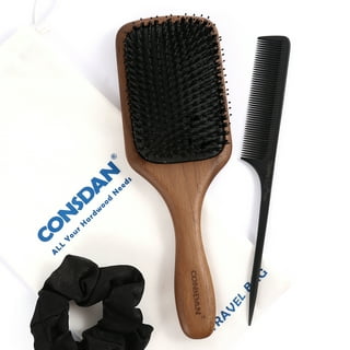 ODOMY Wooden Boar Soft Natural Bristles 8.66 Oval Hair Brush