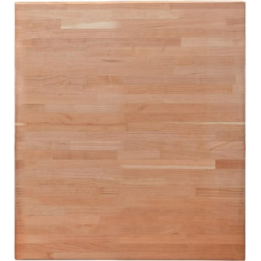 CONSDAN Butcher Block Counter Top, USA Grown Cherry Solid Hardwood Countertop, Wood Slabs for Kitchen, Reversible, Both Side Polished, Prefinished with Food-safe Oil, 1.5" Thickness, 12" L x 25" W