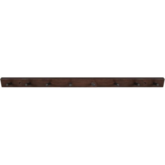CONSDAN Coat Rack Wall Mount, USA Grown Hickory Coat Hooks with 8 Hooks, Wooden Coat Hanger Wall Mount for Hanging Coats, Jacket, Clothes, Hat, Dark Walnut