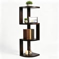 thumbnail image 1 of CONSDAN 4-Tier Corner Shelf, Solid Hickory Wood Corner Shelves Wall Mounted, Floating Corner Shelves for Wall, Wall Corner Shelf for Bedroom, Living Room, Bathroom, Kitchen, Dark Walnut, 1 of 6