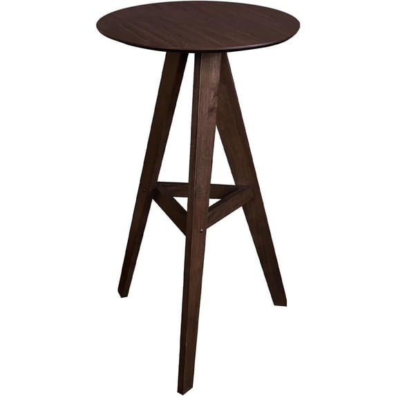 CONSDAN Counter Height Bar Table(Table Only), Round Bistro Pub Dining Set with Wood Top, Ideal for Breakfast, Dinner, Coffee, and Small Spaces, Easy Assembly, Rustic Brown