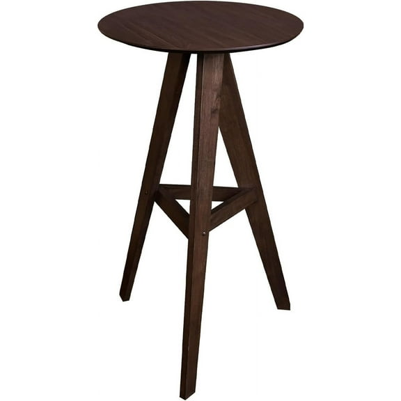 CONSDAN Counter Height Bar Table(Table Only), Round Bistro Pub Dining Set with Wood Top, Ideal for Breakfast, Dinner, Coffee, and Small Spaces, Easy Assembly, Rustic Brown