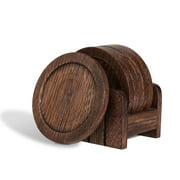 CONSDAN Cup Coasters, USA Grown Hardwood, Wooden Cup Coasters Set, Oak Color 6 Pcs a set