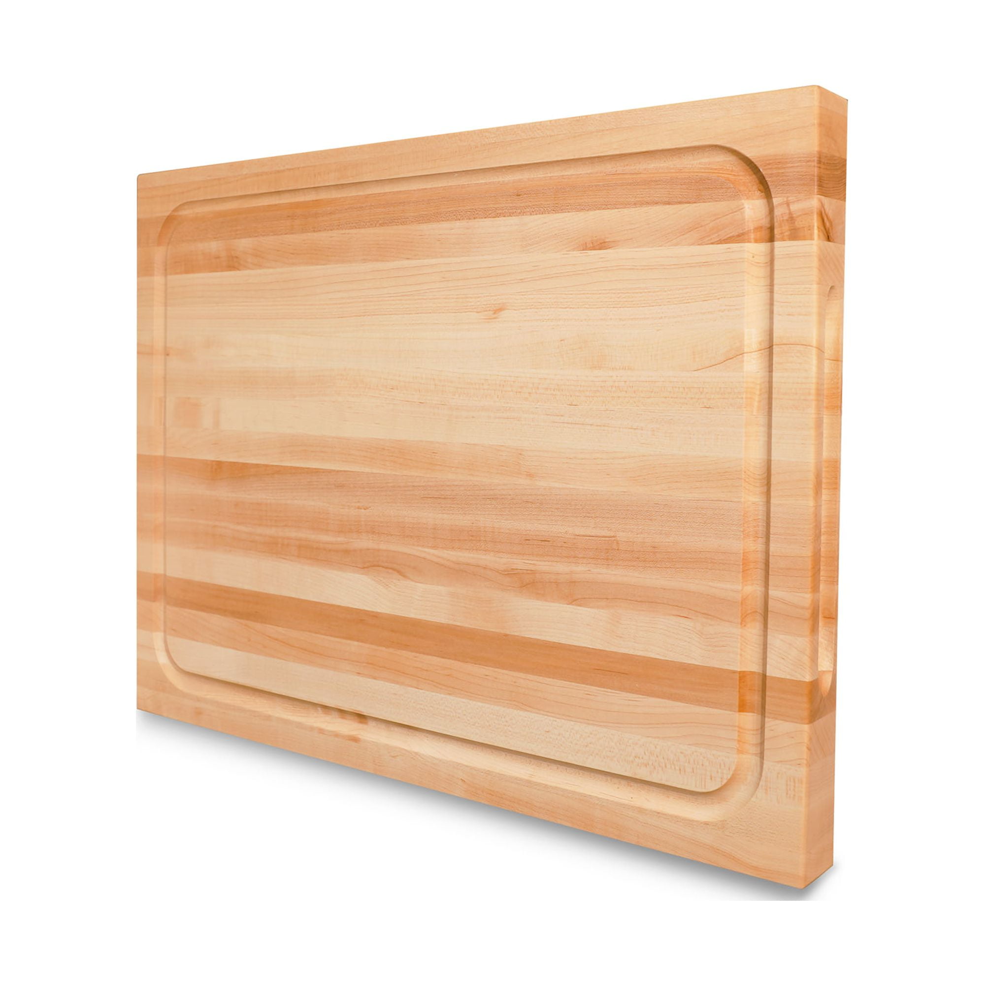 Hard Maple Wood Rectangular Chopping Block with Juice Groove
