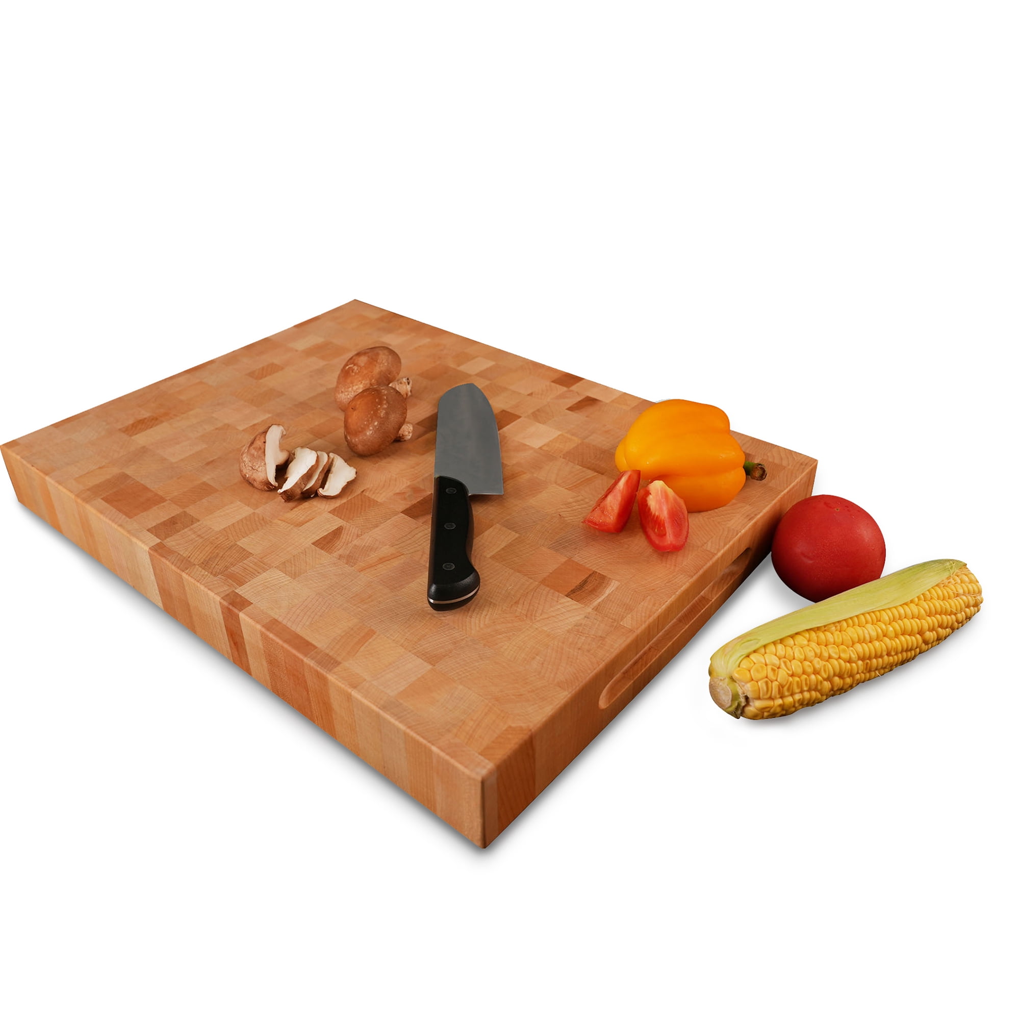 CONSDAN Cutting Board, USA Grown Hardwood, Butcher Block Hard Maple with Invisible Inner Handle