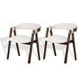 thumbnail image 1 of CONSDAN Dining Chairs Set of 2, Solid Wood Frame, Sturdy Construction, Ergonomic Design, Plush Faux Sherpa Cushions, Faux Leather Covered Back, 1 of 6