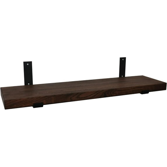 CONSDAN Floating Shelves, USA Grown Solid Oak Hardwood, Wall Shelves for Bedroom, Bathroom, Living Room, Kitchen, 48x7.5x1.5 in, Dark Walnut