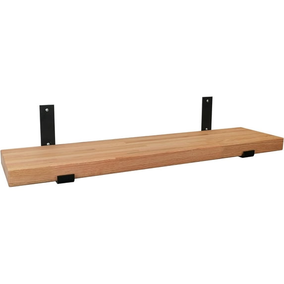 CONSDAN Floating Shelves, USA Grown Solid Oak Hardwood, Wall Shelves for Bedroom, Bathroom, Living Room, Kitchen, 48x7.5x1.5 in, Natural Oak