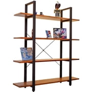 CONSDAN Industrial Bookshelf, 5 Tier Free Standing Units 70 H, Real Poplar Rustic Bookcase
