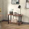 thumbnail image 1 of CONSDAN Industrial Bookshelf, Console Table, Entryway Table, USA Grown Poplar Hardwood, Rustic Bookcase, Storage Shelves, Display Shelves, Sofa Table-2 Tier Shelf, 1 of 10