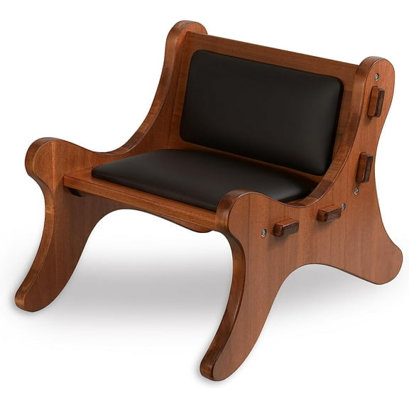 CONSDAN Kids Chair, USA Grown Hardwood Toddler Chairs, Mid-Century Modern Accent Kids Desk Chair with Leather Backrest and Seat, Armchair, Lounge Chairs for Living Room, Bedroom, Home Office