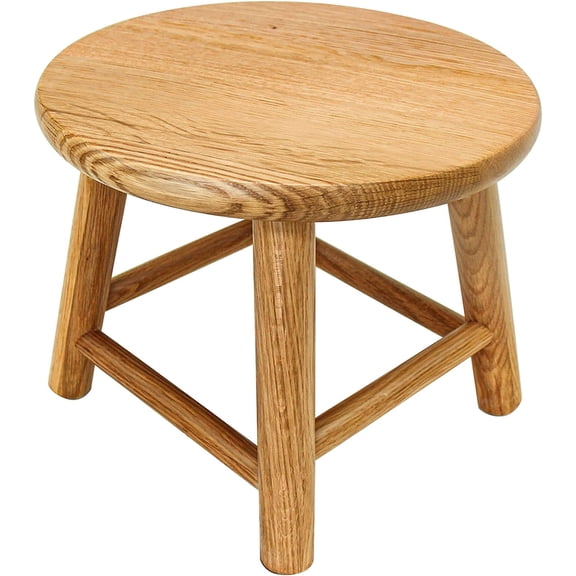 CONSDAN Kids Stool, USA Grown Oak, Handcrafted Solid Wood Stool, 9" Low Stool (Natural)