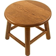 CONSDAN Kids Stool, USA Grown Oak, Handcrafted Solid Wood Stool, 9" Low Stool(Chocolate)