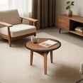 thumbnail image 1 of CONSDAN Nesting Table, Solid Oak Hardwood Structure Round Coffee Table & Side Table with Solid Wood Feet for Living Room, Bedroom, Balcony - Standard, 1 of 8
