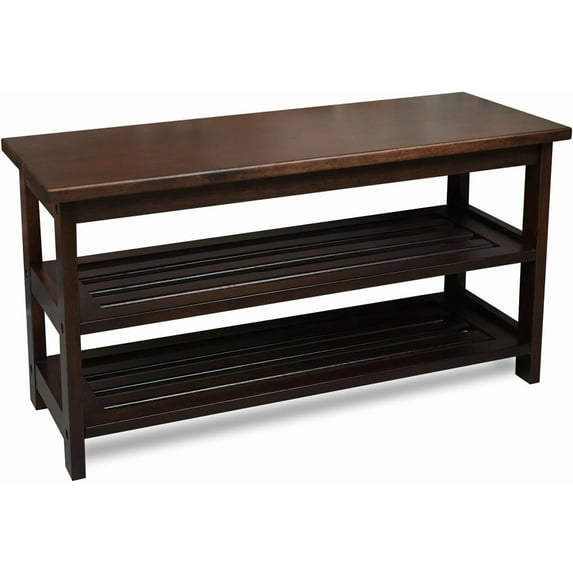 CONSDAN Shoe Bench Rack for Entryway, USA Grown Hickory Shoe Rack Bench, Wooden Bench with Shoe Storage for Entryway, Entrance Hallway, Bedroom, Living Room, 3-Tier, Extra-Large