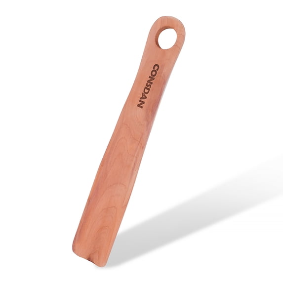 CONSDAN Shoe Horn | USA Grown Solid Cedar Wood Shoe Horn, Shoe Horn for Men Women and Senior, Wooden Boot Horn, Shoe Helpers, 9-1/2" L