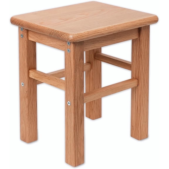 CONSDAN Step Stool 13 inch, Kids Stool, Solid Oak Hardwood Step Stool for Adults, Shoe Changing Stool, Footstool for Kitchen, Bedroom, Living Room, Natural Oak
