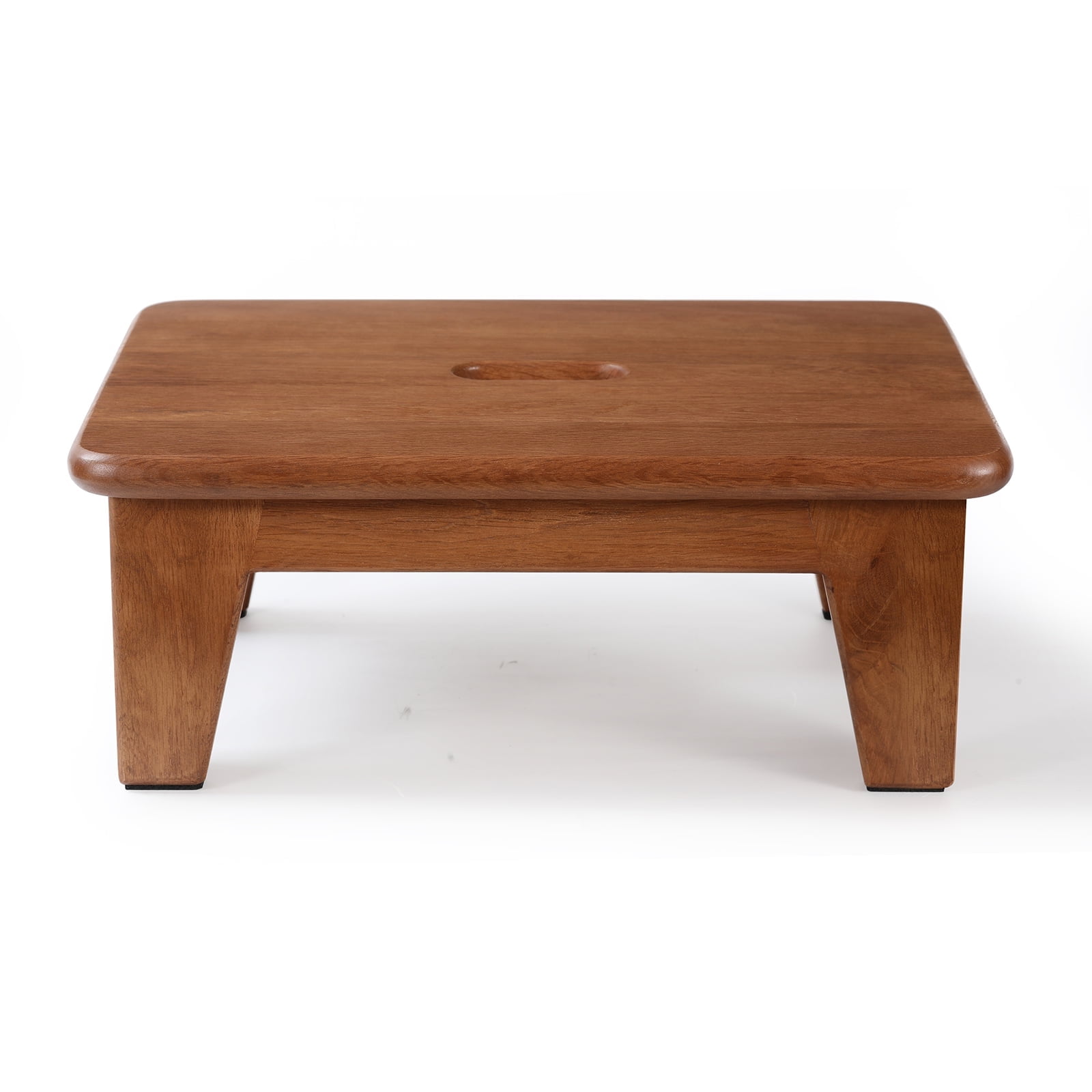 Chocolate Oak Wooden Step Stool with Non-Slip Mat
