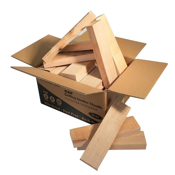 CONSDAN Wood Chips for Smoker, USA Grown Oak Pizza Oven Wood, BBQ Cooking Natural Wood Chunks, Kiln Dried Firewood, 12 LBS