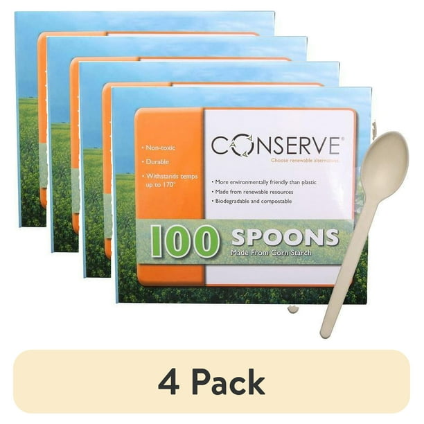 Corn Starch Cutlery, Spoon, White, 100/Pack Corn Starch Cutlery, Spoon, White, 100/Pack