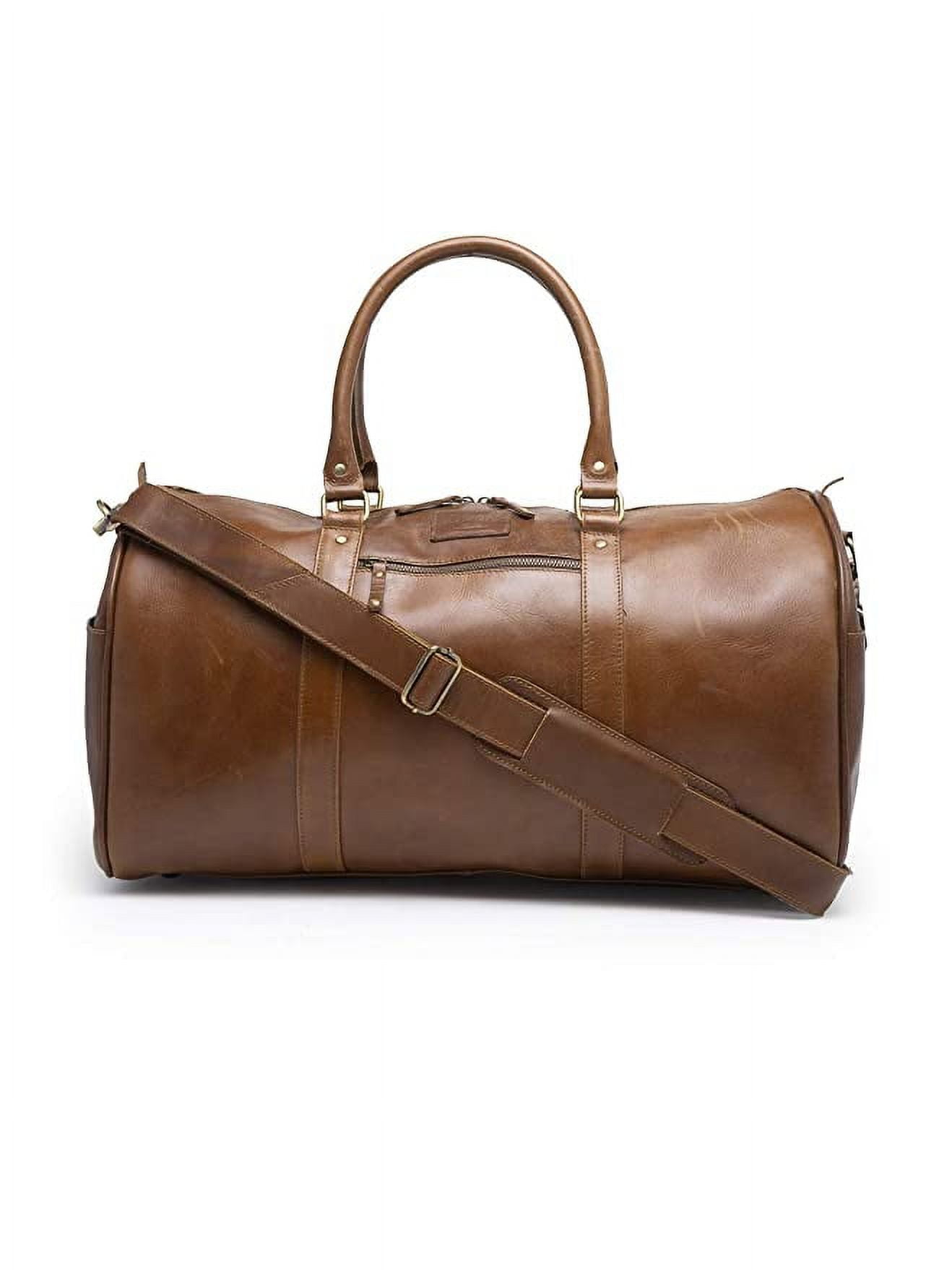 Consomnio DB001 Luxury Leather Duffel Bag - Brown