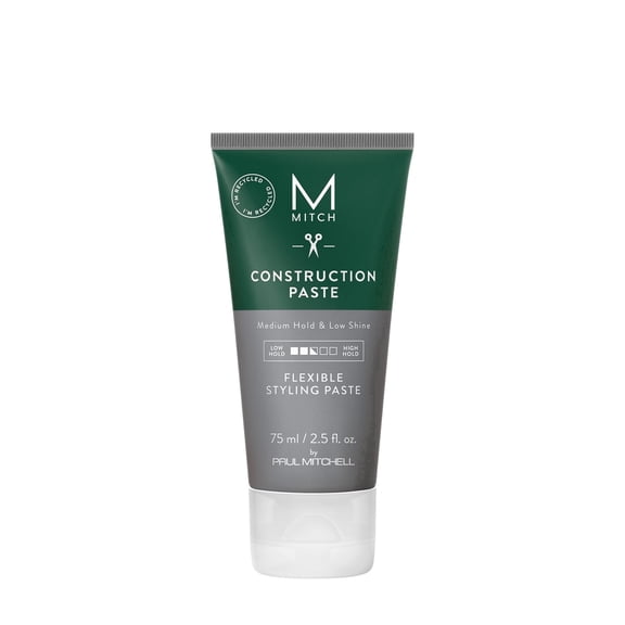 MITCH by Paul Mitchell Construction Paste for Men, Medium Hold, Low Shine, For All Hair Types + Short to Medium Hair, 2.5 fl. oz.