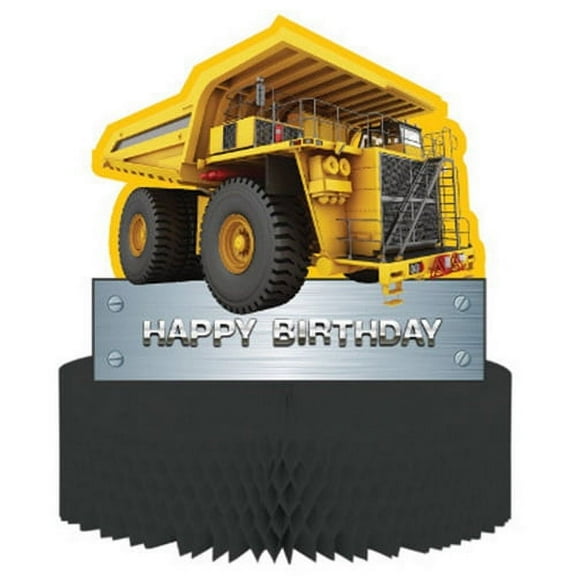 Creative Converting Construction Zone Birthday Centerpiece, Multi-colored, 12 3/4"