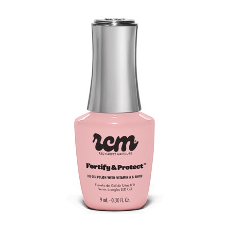 Red Carpet Manicure Fortify & Protect Blush Pink Crème Gel Polish for Strong, Healthy Nails - Infused with Vitamin A & Biotin - (Passport To Petals) Led Nail Gel Color, 0.3 Fl Oz