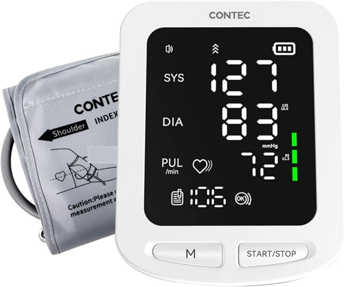 CONTEC Blood Pressure Monitor Automatic Digital Upper Arm , 199 Memory