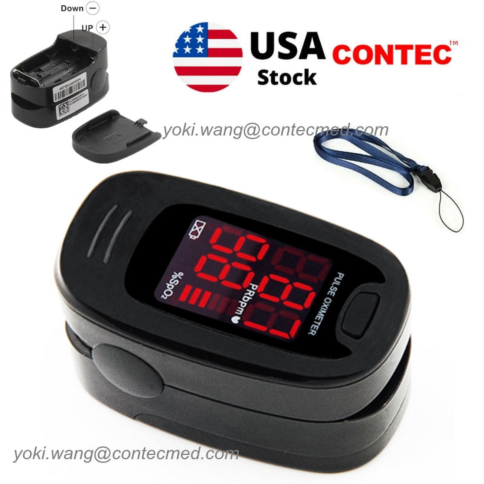 Fingertip Pulse Oximeter - LED Blood Oxygen (SPO2) & Heart Rate Monitor With Case (Model CMS50M)