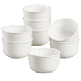 thumbnail image 1 of CONTENPO,White Soup Bowls Set of 8, 8 Ounces, Porcelain Dishes for Soup, Rice, Salad, Noodle, Microwave, Oven, Freezer & Dishwasher Safe, White Cereal Bowls for Kitchen, 1 of 8