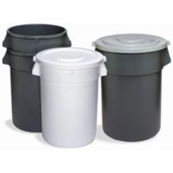 CONTINENTAL COMMERCIAL 3200YW Trash Receptacle, 32 gal Capacity, 27-3/8 in H, Plastic, Yellow