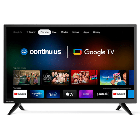 CONTINU.US 32-inch Smart 12 Volt TV | 1080p Android Google 12V RV Television with Google Assistant, Chromecast & Free Streaming Apps | Smart TV for RVs, Campers, Boats and more | CT-32TS10