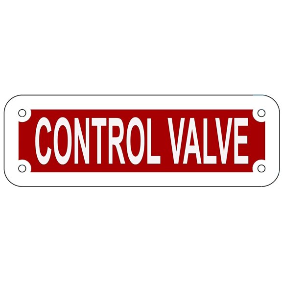CONTROL VALVE SIGN (RED REFLECTIVE , ALUMINIUM 2X6 )