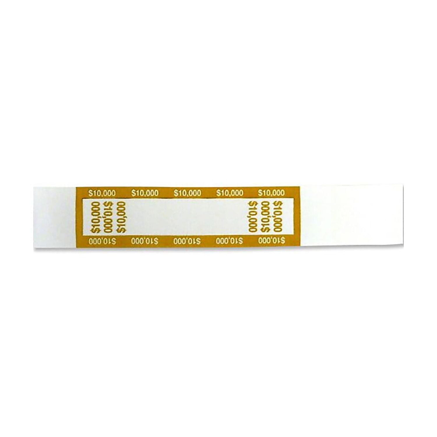 CONTROLTEK $10000 Currency Strap White/Mustard 1000/Pack (560022) 560023