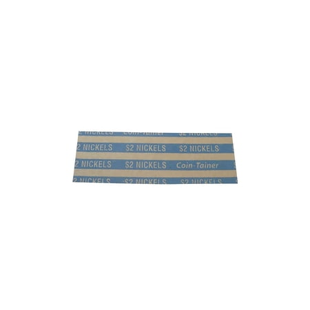 2 Dollar Nickels Flat Tubular Coin Wrap - Blue (1000/Box)