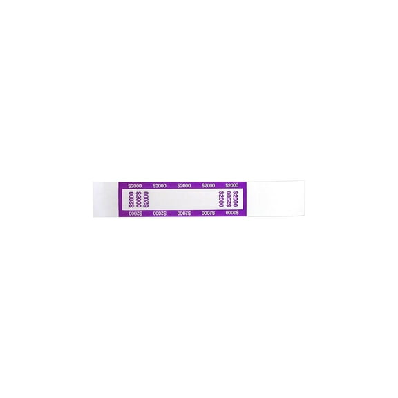 CONTROLTEK $2000 Currency Strap Violet/White 1000/Box (560021)